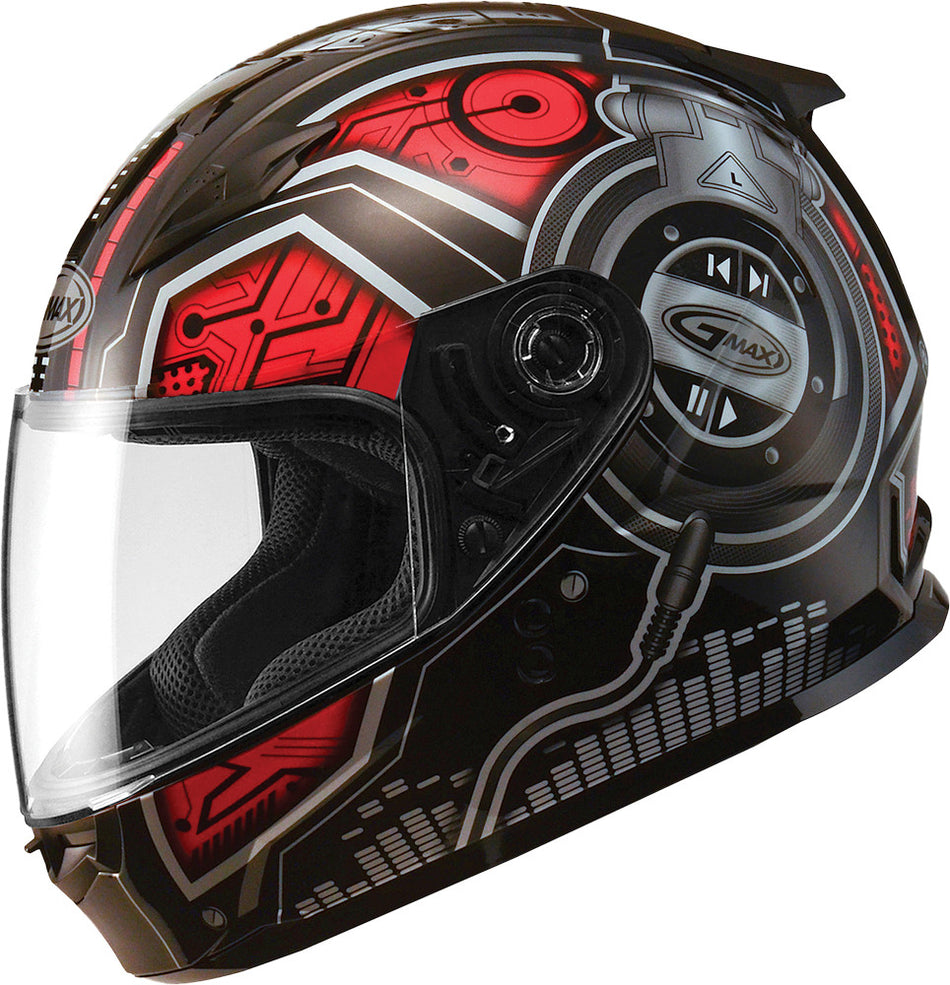 GMAX Gm-49y Full Face Helmet Dj Black/Red Ys G7492200 TC-1