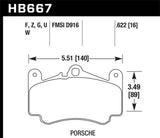 Hawk 02-05 Porsche 911 Carrera 4 Turbo Look/Carrera 4S vorne DTC-60 Bremsbeläge KHB667G.622