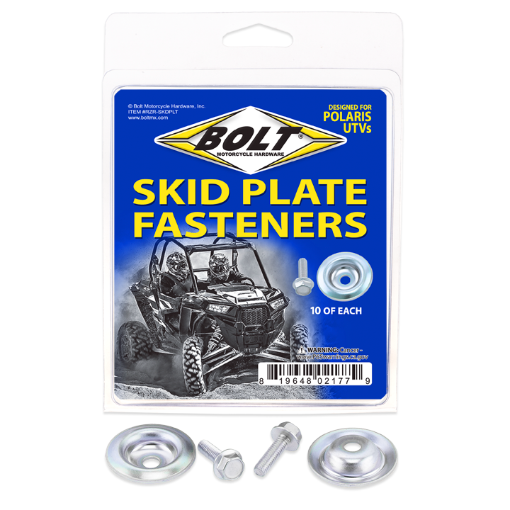BOLT Utv Skid Plate Fasteners Skid Plate Washer/Bolt  10 Ea RZR-SKDPLT