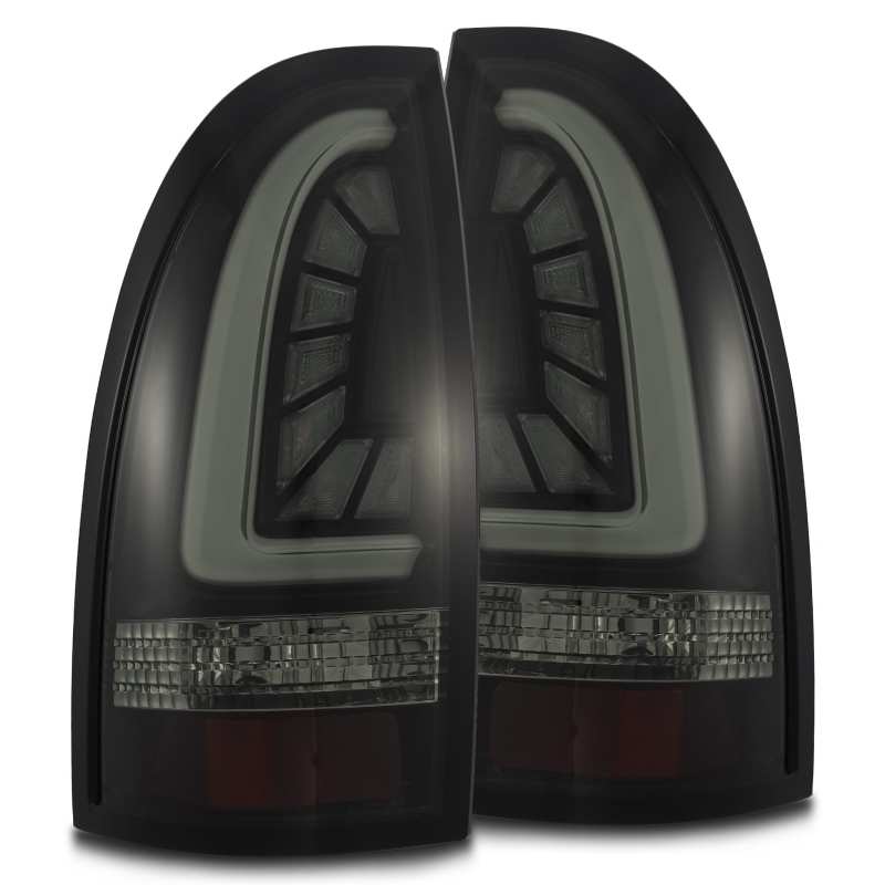 AlphaRex 05-15 Toyota Tacoma PRO-Series LED Tail Lights Jet Black 680030