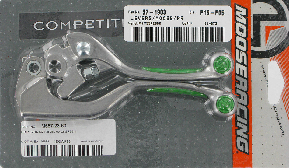 MOOSE RACING Lever Set - Competition - Green 1SGWF39
