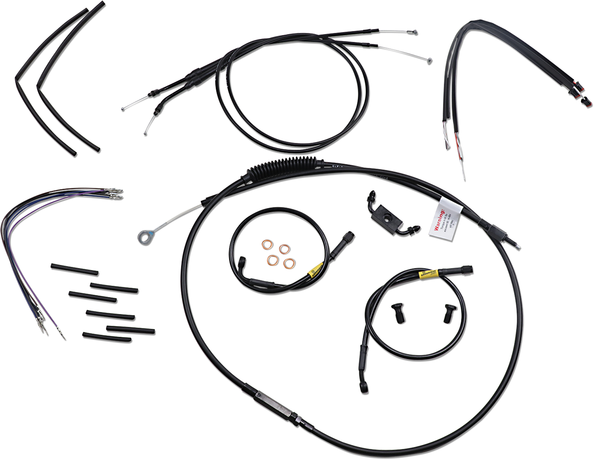 BURLY BRAND Cable Kit - Jail Bar - 12" Handlebars - Black Vinyl B30-1212