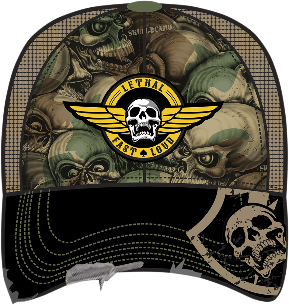 LETHAL THREAT Army Skull Hat - Camo HT82017