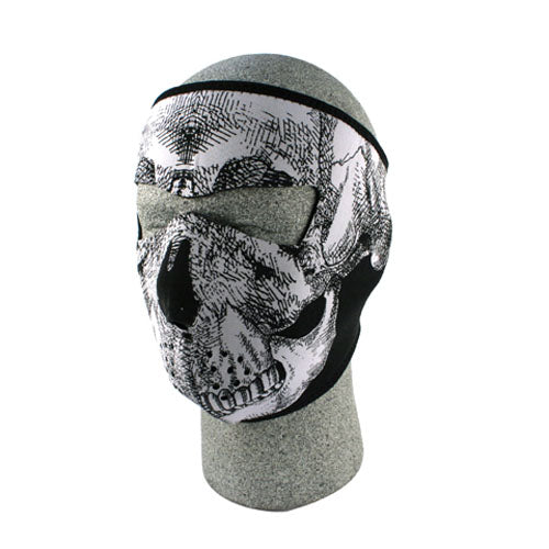 Balboa Neoprene Face Mask, Black & White Skull Face 830371
