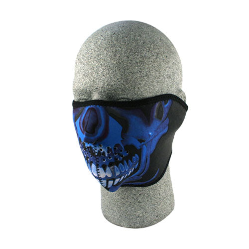 Balboa Neoprene 1/2 Face Mask, Blue Chrome Skull 830389