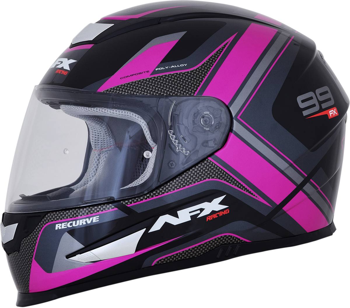 AFX FX-99 Helmet - Recurve - Black/Fuchsia - XS 0101-11101