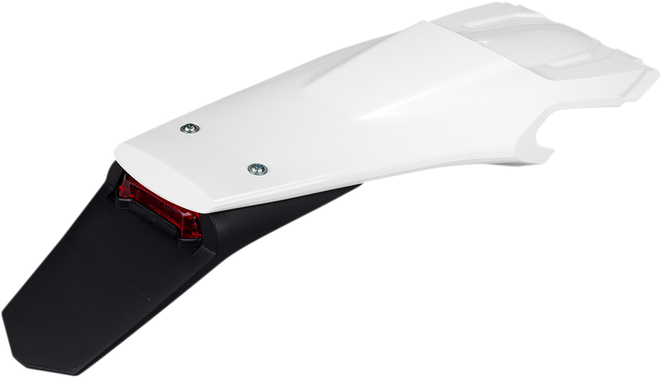 UFO Enduro Rear Fender - with Light - White/Black HU03398040