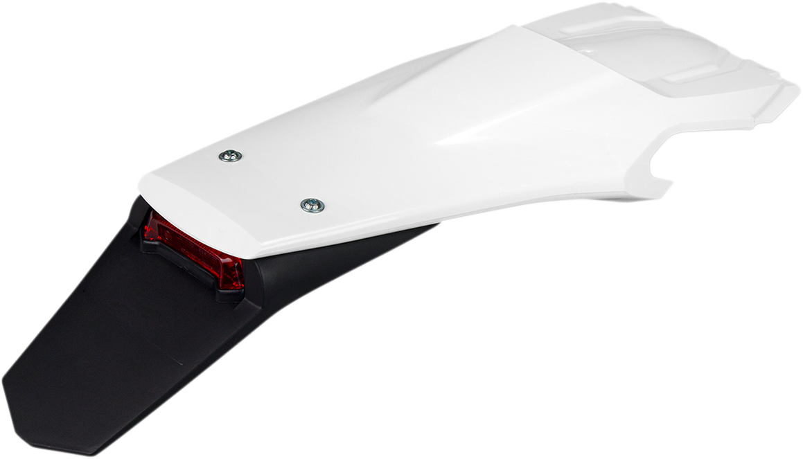 UFO Enduro Rear Fender - with Light - White/Black HU03398040