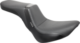 LE PERA Daytona 2-Up Seat - Without Backrest - Basketweave - Black - Softail LYX-543BW