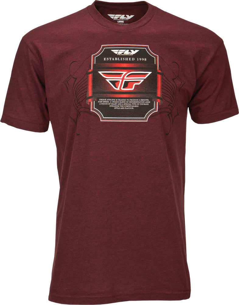 FLY RACING Established Tee Cranberry/Heather L 352-0468L