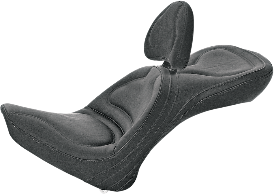 SADDLEMEN Seat - Explorer - With Backrest - Stitched - Black - Softail 8152JS