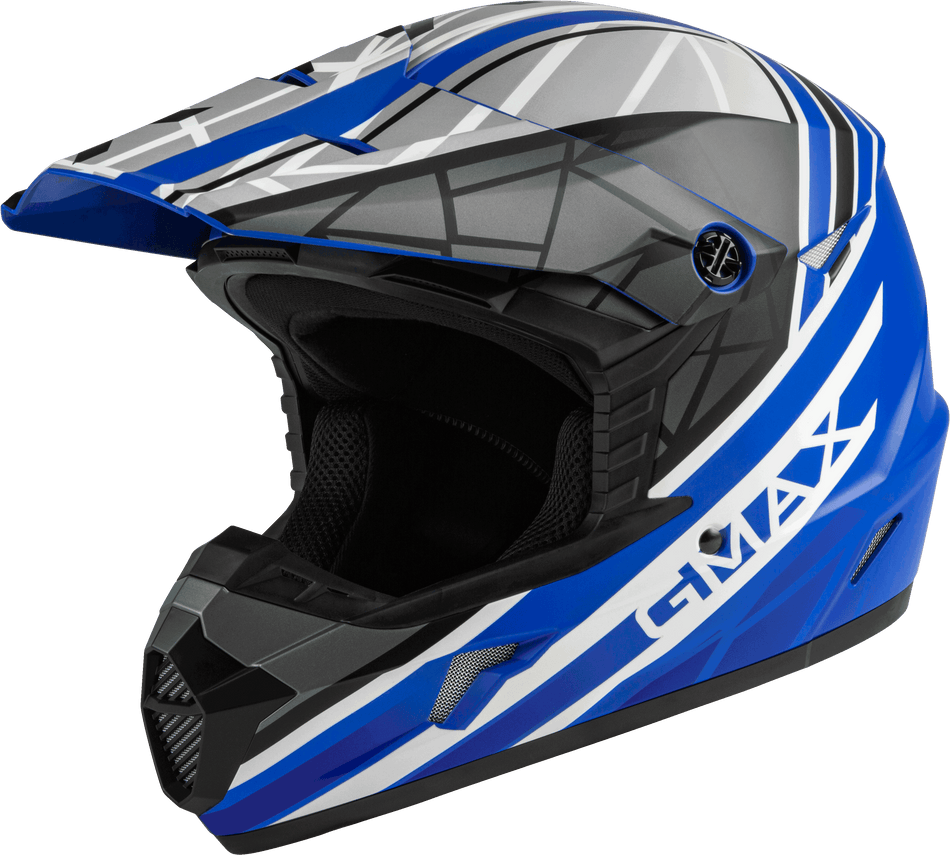 GMAX Youth Mx-46y Off-Road Mega Helmet Matte Blue/Blk/White Yl D3462622
