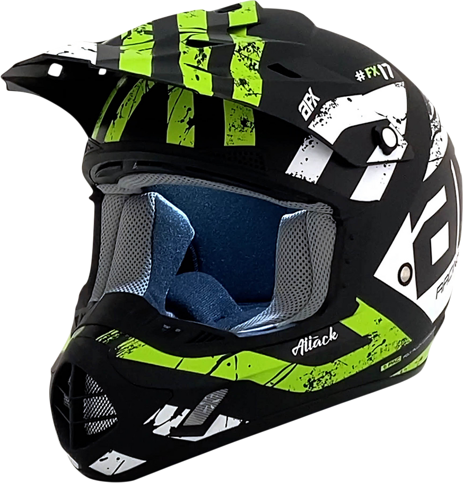 AFX FX-17 Helmet - Attack - Matte Black/Green - 2XL 0110-7183