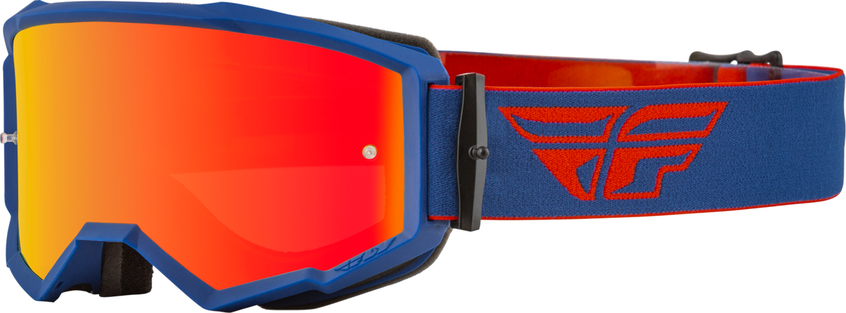 FLY RACING Zone Goggle Red/Navy W/ Red Mirror/Amber Lens 37-51499