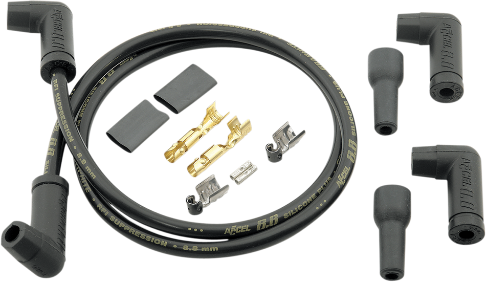 ACCEL 8.8 mm Universal Spark Plug Wires (2) - Black 173083K