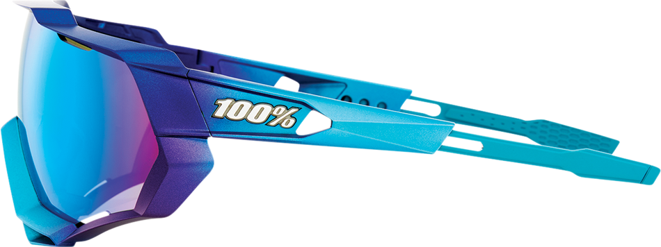 100% Speedtrap Sunglasses - Metallic Blue - Blue Mirror 61023-228-01