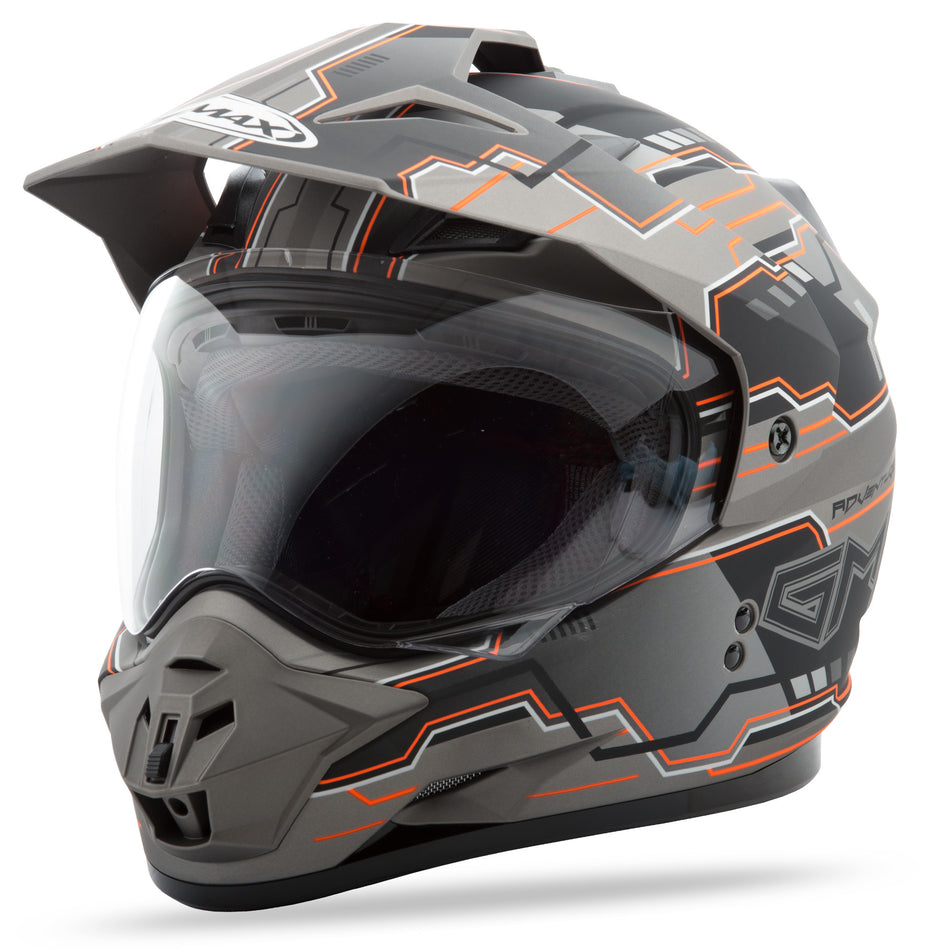 GMAX Gm-11 Dual-Sport Adventure Helmet Matte Blk/Hi-Vis Org Xs G5117693 TC-26