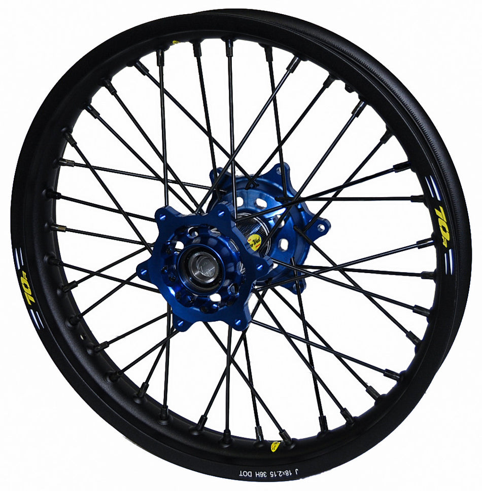 PRO-WHEEL Wheel Rear 2.15x19 Blue Hub Blk Rim/Blk Spoke/Blk Nipple 24-3203222