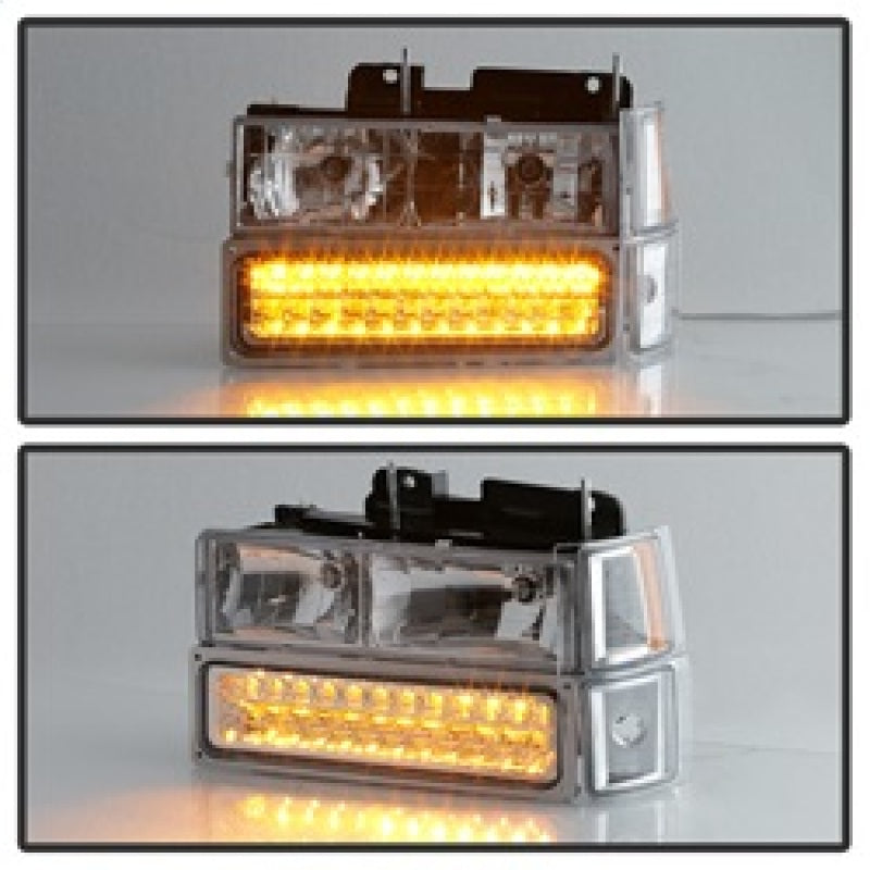 Xtune 92-94 Blazer Full Size Corner/LED Bumper Headlights Chrome HD-JH-CCK88-LED-AM-C-SET 5069559