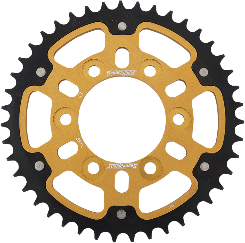 SUPERSPROX Stealth Rear Sprocket - 43 Tooth - Gold - Kawasaki RST-1489-43-GLD