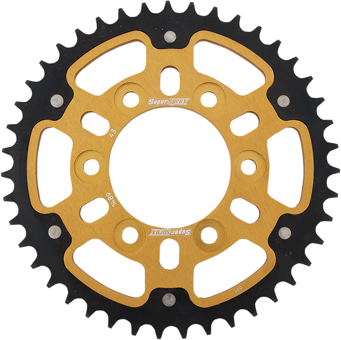 SUPERSPROX Stealth Rear Sprocket - 43 Tooth - Gold - Kawasaki RST-1489-43-GLD