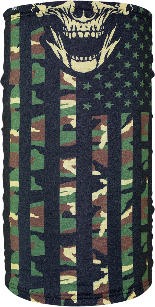 ZAN HEADGEAR Motley Tube Fleece Lined Tube - Woodland Camo Flag TF460