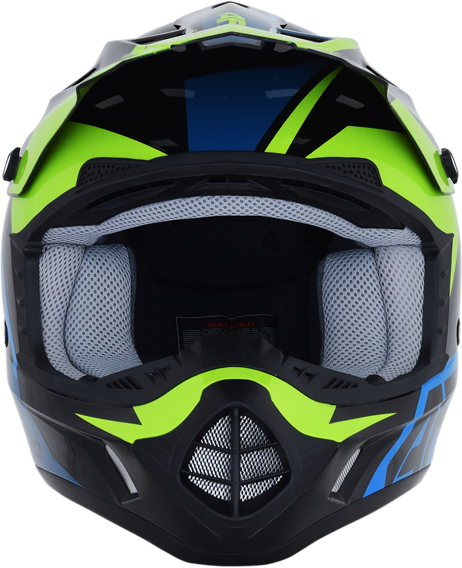 AFX FX-17 Helmet - Aced - Blue/Lime - Small 0110-6499