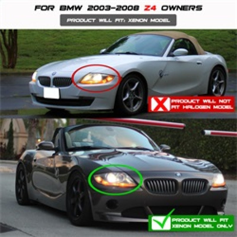 Spyder BMW Z4 03-08 Projector Headlights Xenon/HID Model Only - LED Halo Black PRO-YD-BMWZ403-HID-BK 5029676