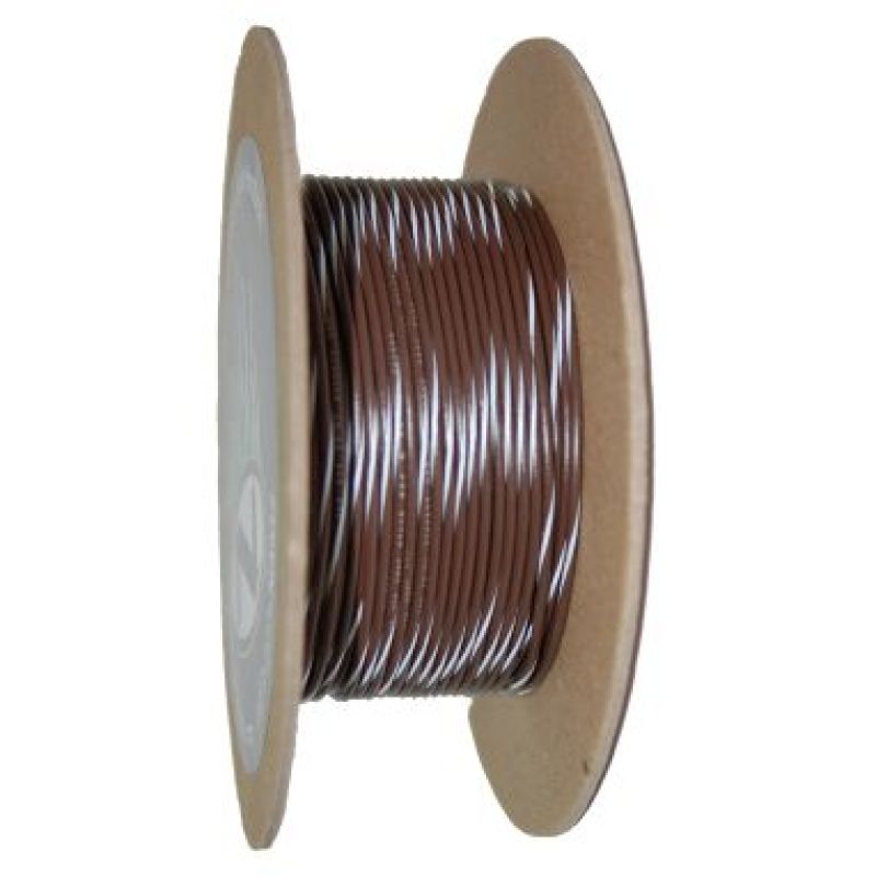 NAMZ OEM Color Primary Wire 100ft. Spool 18g - Brown/White Stripe NWR-19-100