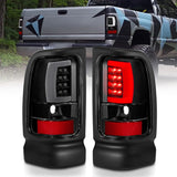 ANZO 1994-2001 Dodge Ram 1500 LED Taillights Plank Style Black w/Clear Lens 311339