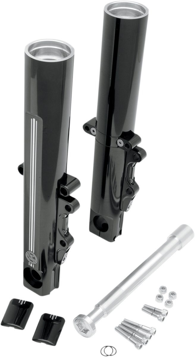PERFORMANCE MACHINE (PM) Lower Fork Leg Kit - Dual Disc - Contrast Cut - Black/Silver - '08-'13 0208-2056-BM
