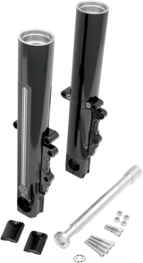 PERFORMANCE MACHINE (PM) Lower Fork Leg Kit - Dual Disc - Contrast Cut - Black/Silver - '08-'13 0208-2056-BM