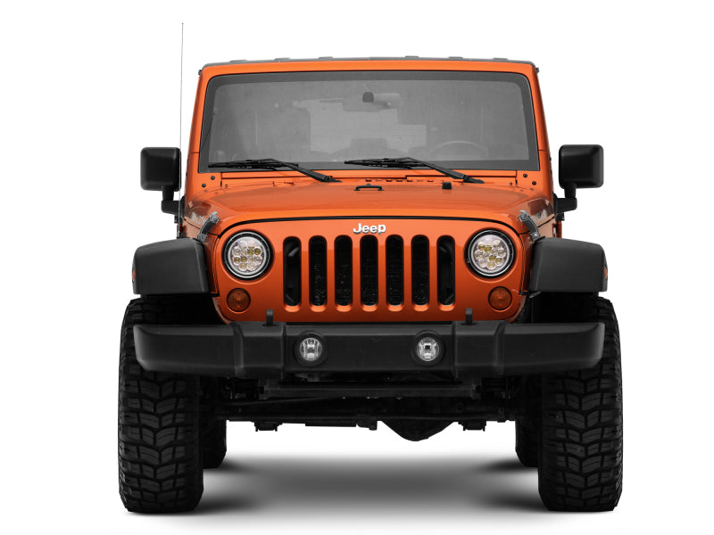 Raxiom 97-18 Jeep Wrangler TJ/JK Axial Spider LED Headlight w/ Amber DRL- Chrome Hsng (Clear Lens) J108047