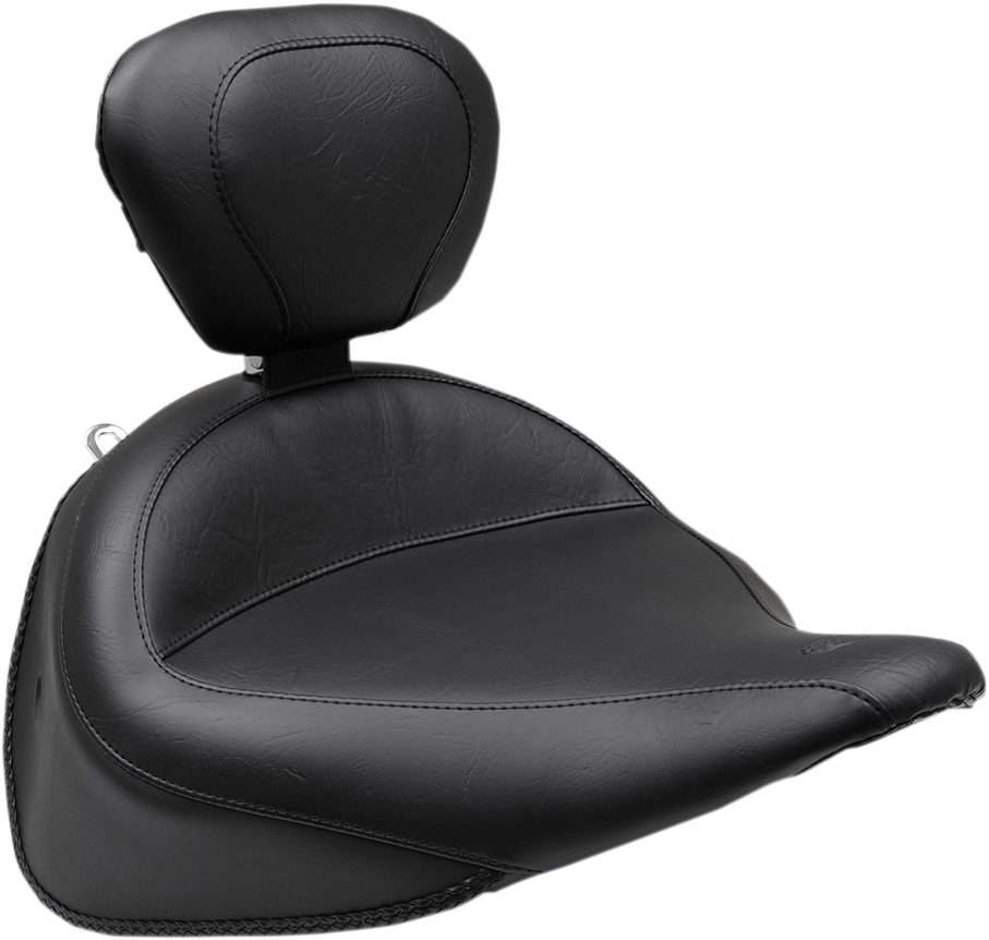 MUSTANG Wide Solo Seat - With Backrest - Vintage - Black - Smooth 79916