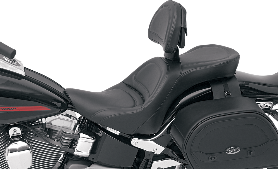 SADDLEMEN Seat - Explorer - With Backrest - Stitched - Black - FL/FX '06-'17 806-12-030