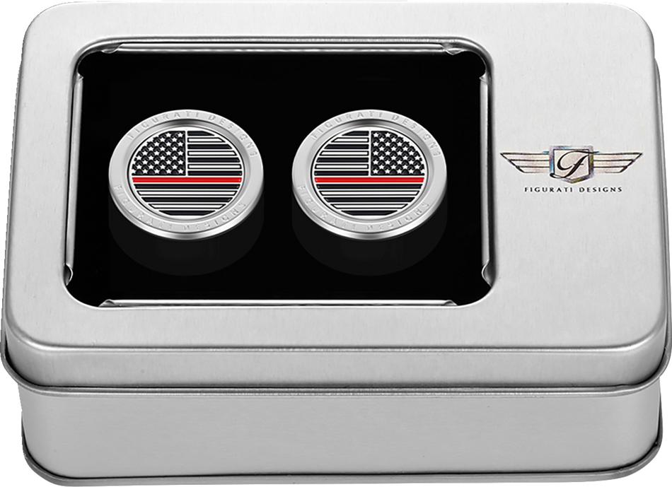 FIGURATI DESIGNS Docking Hardware Covers - American Flag - Contrast Cut - Stainless Steel FD73-DC-2730-SS