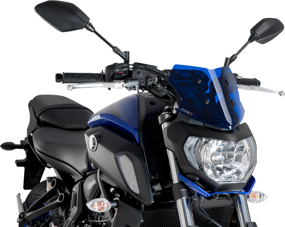 PUIG HI-TECH PARTS Naked Sport Windscreen - Blue - Yamaha 9666A