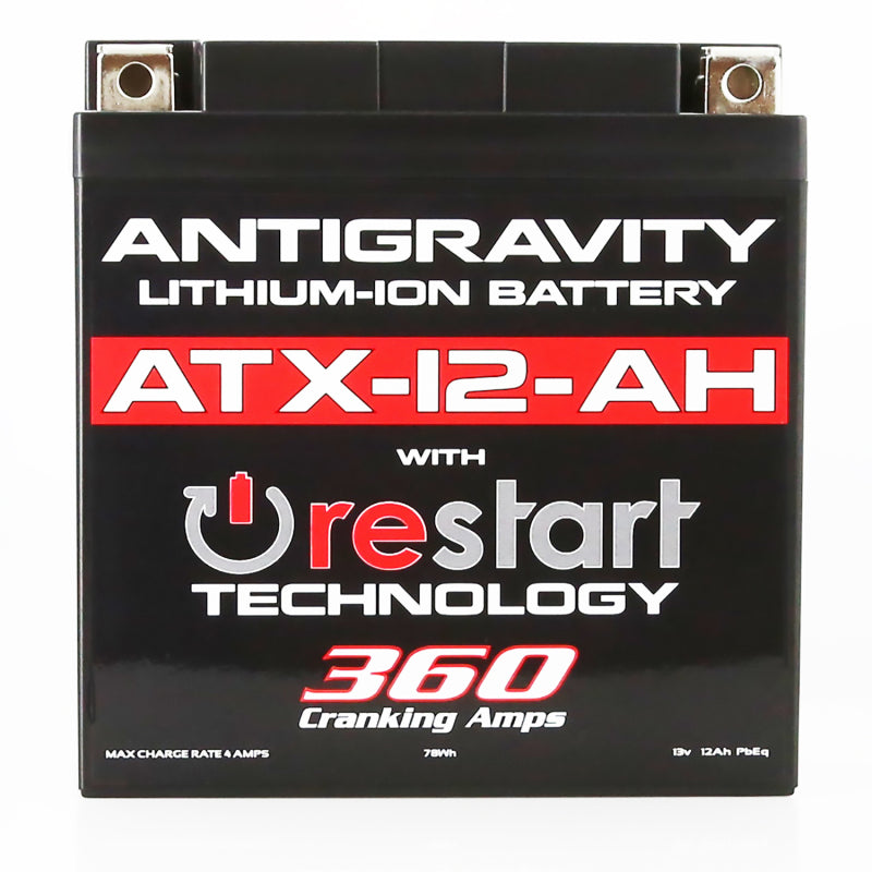 Antigravity YTX12B-BS Lithium Battery w/Re-Start AG-ATX12-AH-RS