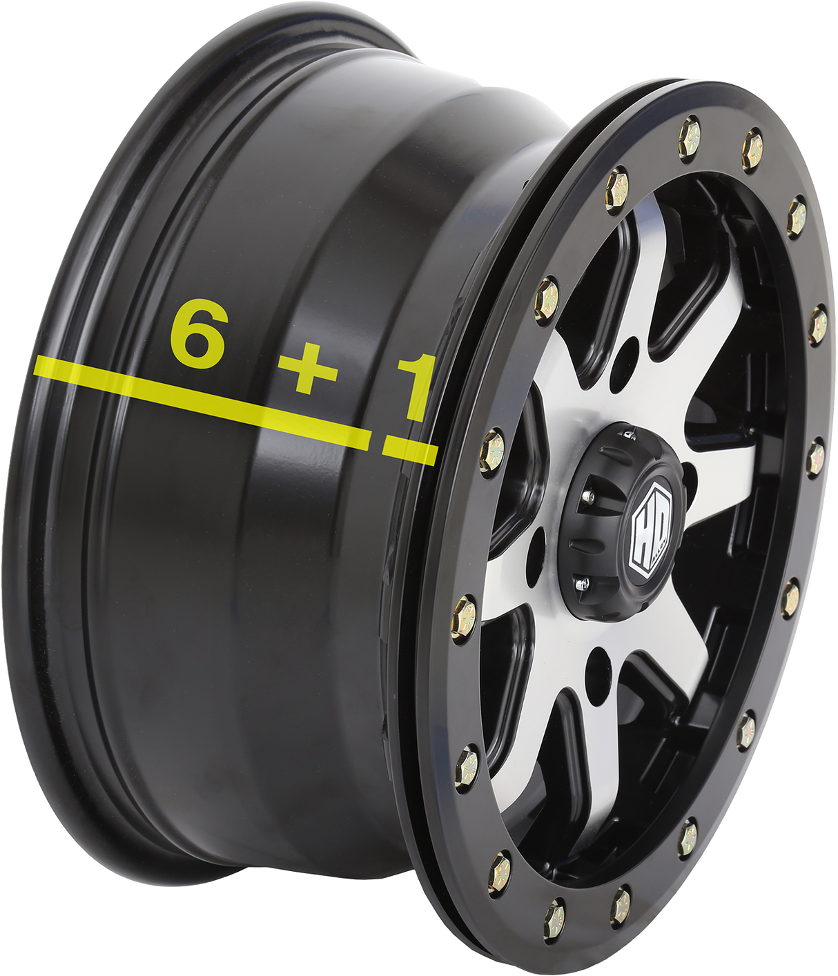 STI TIRE & WHEEL HD9 Wheel - Front/Rear - Machined Black - 14x7 - 4/137 - 6+1 (+50 mm) 14HB908