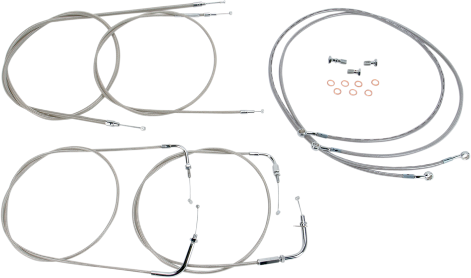 BARON Cable Line Kit - 15" - 17" - XVS1100CU - Stainless Steel BA-8048KT-16
