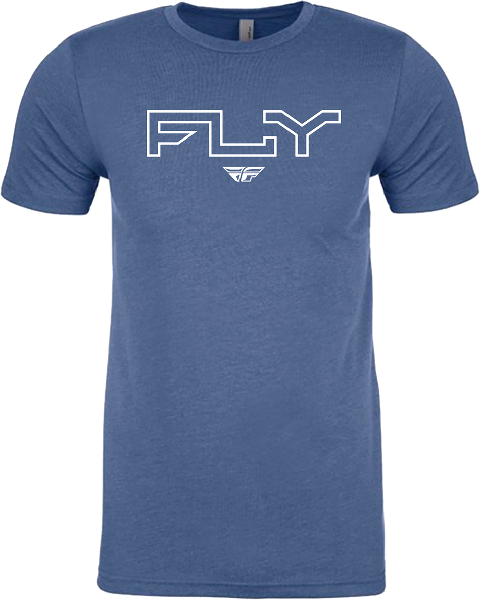 FLY RACING Fly Edge Tee Cool Blue Heather Lg 354-0310L