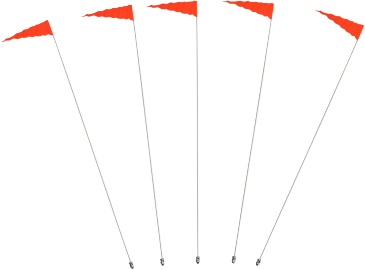 SAFETY VEHICLE EMBLEM Flag and Pole - 6' White Pole - 5 Pack 9B