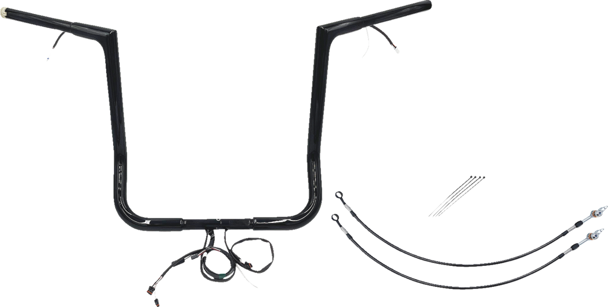 FAT BAGGERS INC. Handlebar Kit - Flat Top - 16" - Black 702216-B