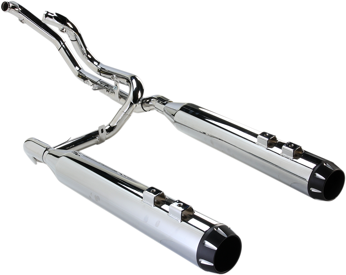 Bassani True Dual Down Under Exhaust System Straight Can - Chrome - 1F76R