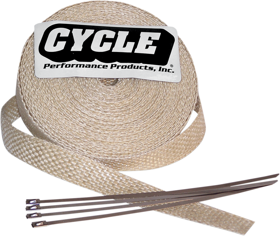 CYCLE PERFORMANCE PROD. Exhaust Wrap Kit - Natural - 2x25 CPP/9043