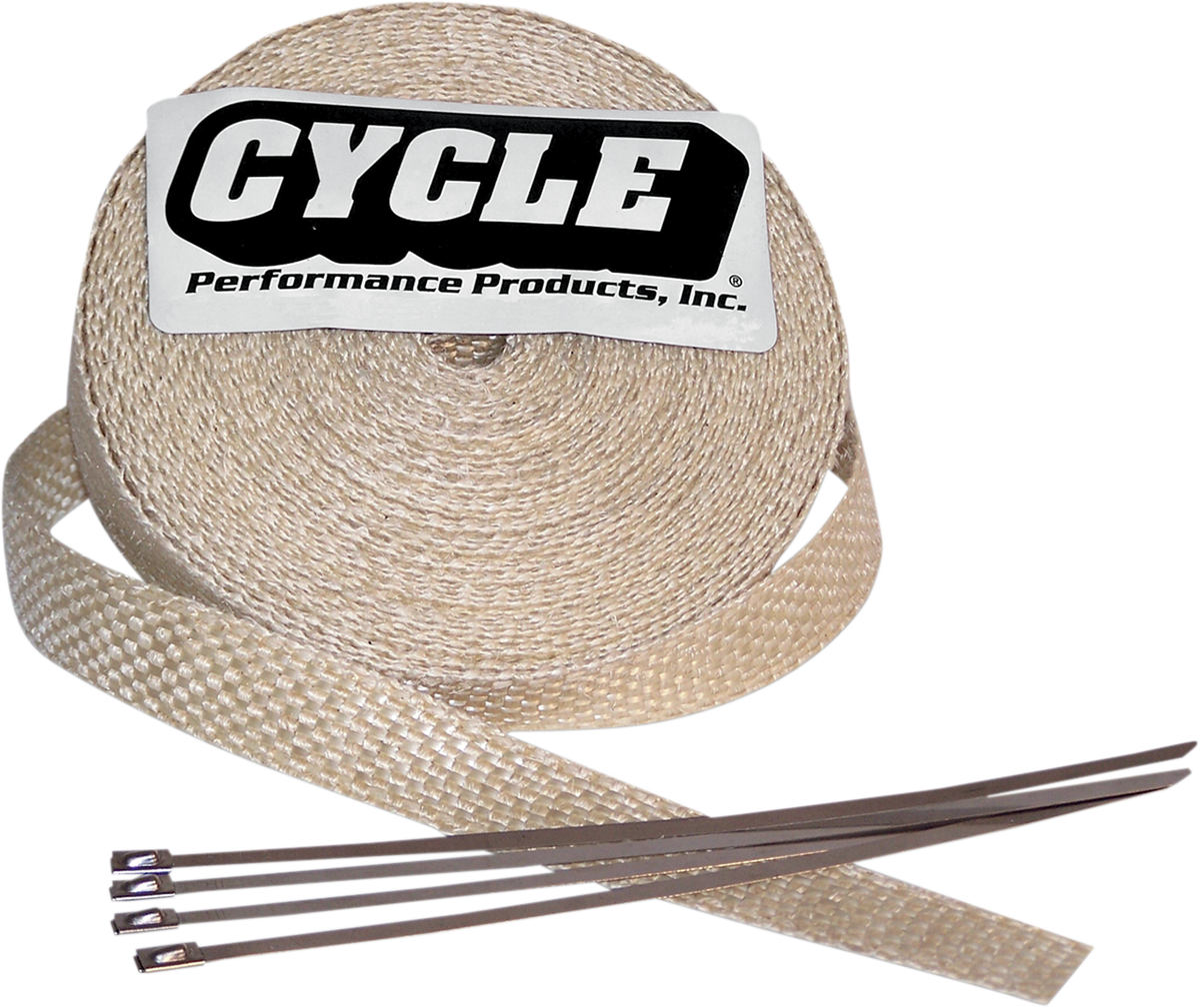 CYCLE PERFORMANCE PROD. Exhaust Wrap Kit - Natural - 2x25 CPP/9043