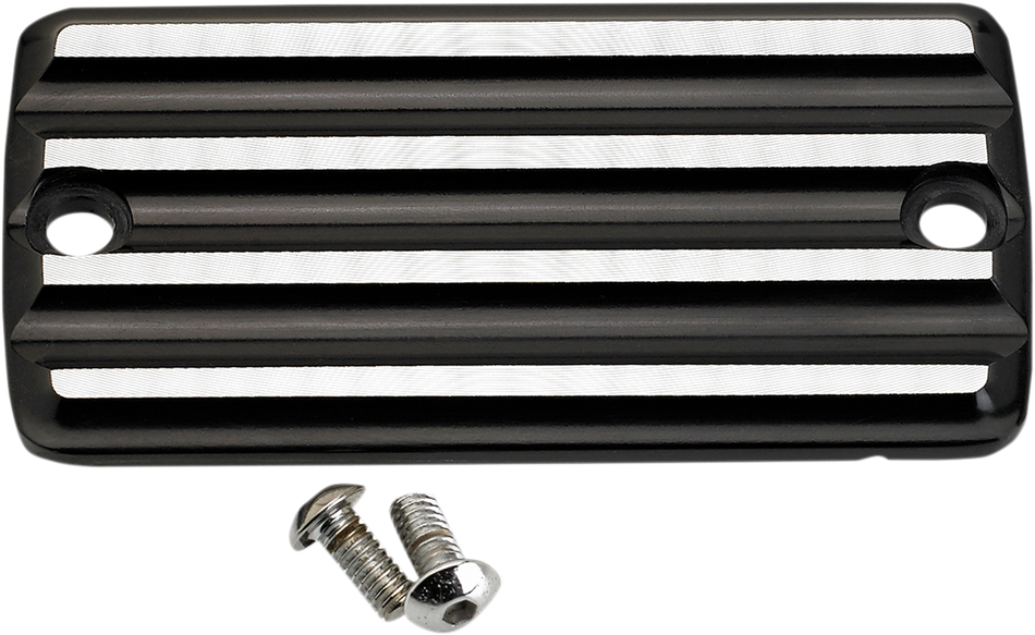 JOKER MACHINE Master Cylinder Cover - Brake - Front - Finned - Black 921115-2