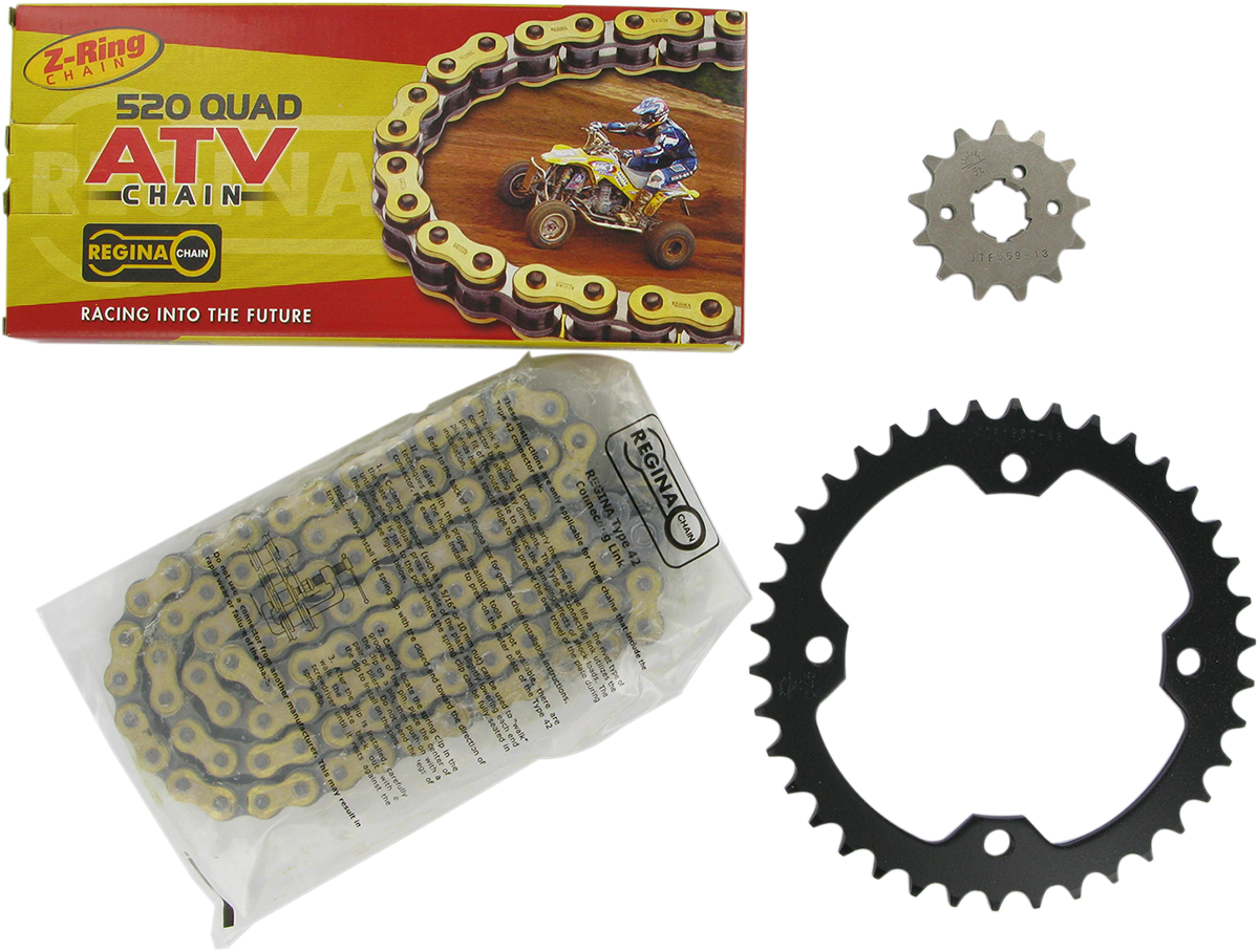 REGINA Chain and Sprocket Kit - Yamaha - YFM 350 Raptor - '04-'13 5QUAD/098KYA017