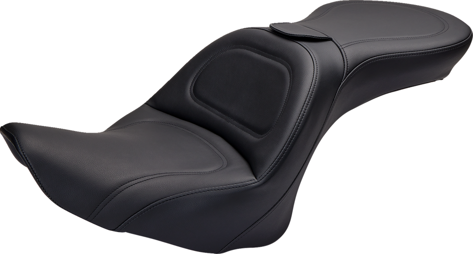 SADDLEMEN Seat - Explorer - With Backrest - Stitched - Black - FL/FX '06-'17 806-12-030