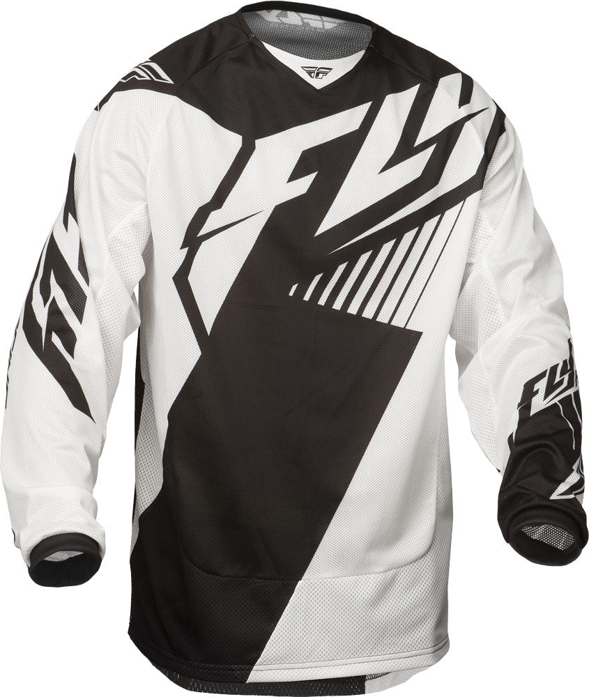 FLY RACING Kinetic Vector Mesh Jersey Black/White 2x 369-3202X